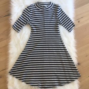 Lush Stripe Jersey skater Dress Stretchy Small